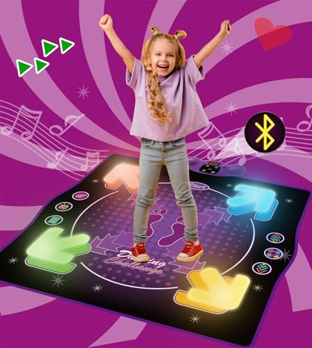 Kinderleuchtendes Tanzmatte, Kleinkind Tanzmatte, Musikspielmatte für 3-12 Jahre alte Kinder, frühkindliches Lernspielzeug, Sport-Fitnessmatte. Weihnachts-Geburtstagsgeschenk für Jungen und Mädchen Kinderleuchtendes Tanzmatte, Kleinkind Tanzmatte, Musikspielmatte für 3-12 Jahre alte Kinder, frühkindliches Lernspielzeug, Sport-Fitnessmatte. Weihnachts-Geburtstagsgeschenk für Jungen und Mädchen von WuZhuangYuan