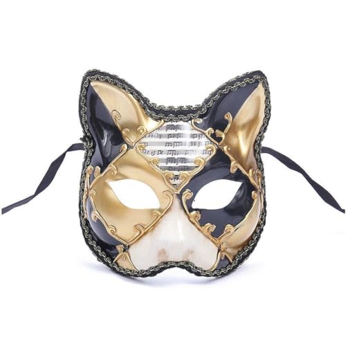 Wudaizhi Big Cat Halloween Cosplay Kostümmaske Tiermaske Halbgesicht Urlaubsanime Party Maske Masquerade Venedig von Wudaizhi