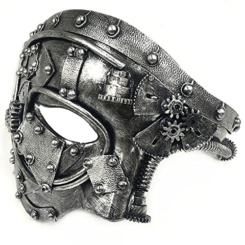 Wudaizhi Masquerade Maske Karnevalsparty Halbgesichtsmaske Schwere Industrie Mechanische Steampunk-maske Antique Opernprops Maske von Wudaizhi
