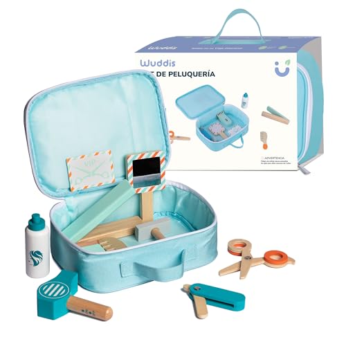 Wuddis Friseursalon Spielzeug Set aus Holz - Montessori Spielzeug ab 3 Jahren, 11 Zubehörteile, FSC-zertifiziertes Holz, Wasserbasierte Farben, Sicheres und Umweltfreundliches Kinderspielzeug Wuddis Friseursalon Spielzeug Set aus Holz - Montessori Spielzeug ab 3 Jahren, 11 Zubehörteile, FSC-zertifiziertes Holz, Wasserbasierte Farben, Sicheres und Umweltfreundliches Kinderspielzeug von Wuddis