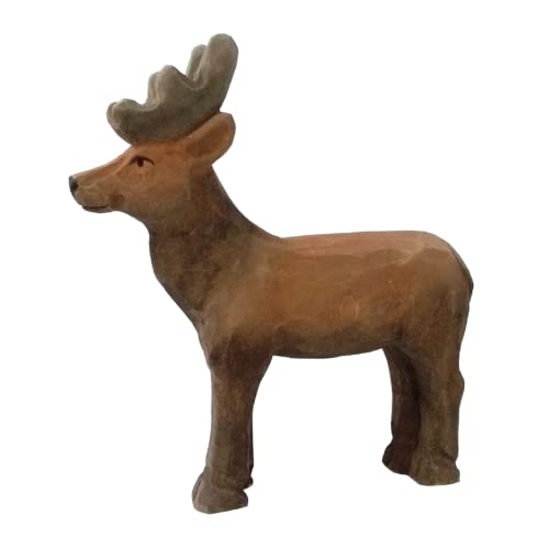 Wudimals - 40712 - Wildtiere, Hirsch, Holz, handgeschnitzt, handbemalt, 11cm x 10,5cm Wudimals - 40712 - Wildtiere, Hirsch, Holz, handgeschnitzt, handbemalt, 11cm x 10,5cm von Wudimals