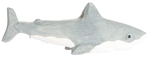 Wudimals - 40805 - Seetiere, Hai, Holz, handgeschnitzt, handbemalt, 11,9cm x 4,2cm von Wudimals