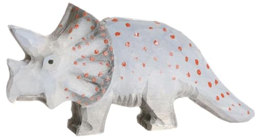 Wudimals - 40905 - Dinosaurier, Triceratops, Holz, handgeschnitzt, handbemalt, 12,6cm x 6,1cm Wudimals - 40905 - Dinosaurier, Triceratops, Holz, handgeschnitzt, handbemalt, 12,6cm x 6,1cm von Wudimals