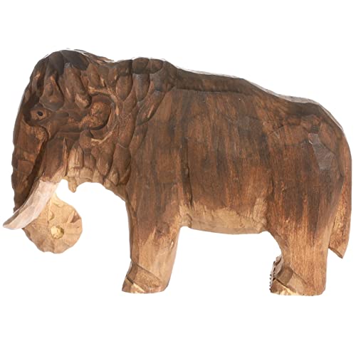 Wudimals - 40907 - Urzeittiere, Mammut, Holz, handgeschnitzt, handbemalt, 14,5cm x 9,8cm von Wudimals