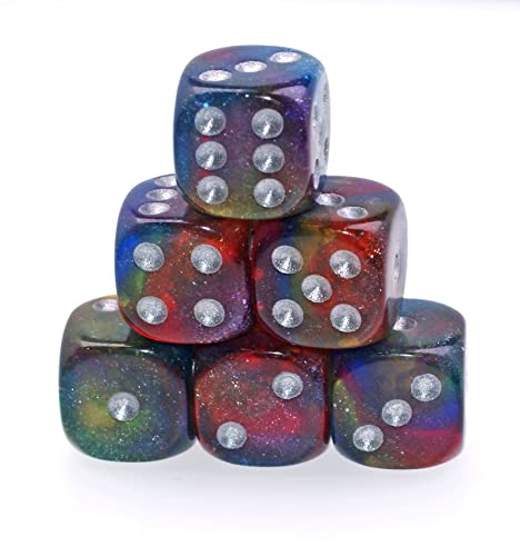 Würfelzeit 6503 - Würfel w6 16 mm, Cosmoo Arctic Fire m/Silber (6 Augenwürfel im Polybeutel) von WÜRFELZEIT 35