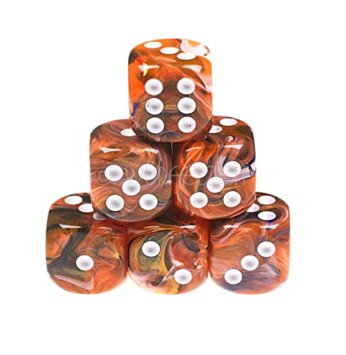 Würfelzeit 7392 - Würfel w6 16 mm, Cosmoo frakti-orange mit weissen Punkten (12 Augenwürfel im Polybeutel) von WÜRFELZEIT 35