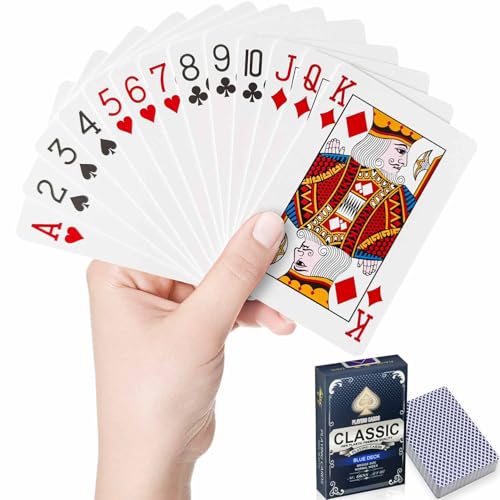 WUGAUWOR wasserdichte Spielkarten, Kunststoff Spielkarten, Kartenspiel, Poker Karten Spiele Wasserfeste Spielkarten für Camping Spiele, Playing Cards für Blackjack Bridge Kartenspiele, 1 Deck, Blau WUGAUWOR wasserdichte Spielkarten, Kunststoff Spielkarten, Kartenspiel, Poker Karten Spiele Wasserfeste Spielkarten für Camping Spiele, Playing Cards für Blackjack Bridge Kartenspiele, 1 Deck, Blau von Wugauwor