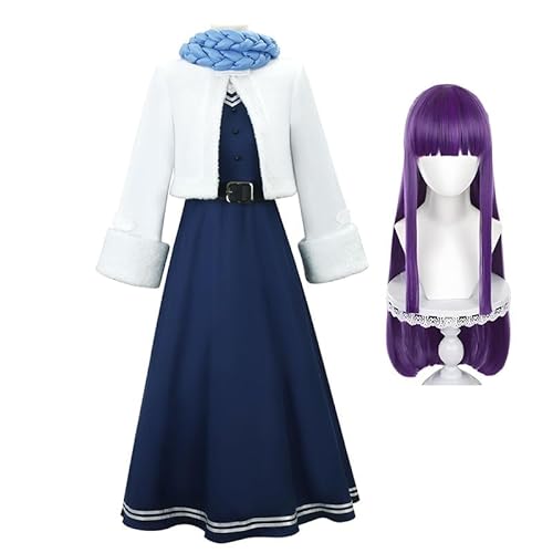 Wulachaka Beyond Journey's End Cosplay Kostüm Frieren/Himmel/Fern/Stark Anime Cosplay Halloween Anime Party Role Play Kostüme Für Erwachsene (B+wig, 3XL) von Wulachaka