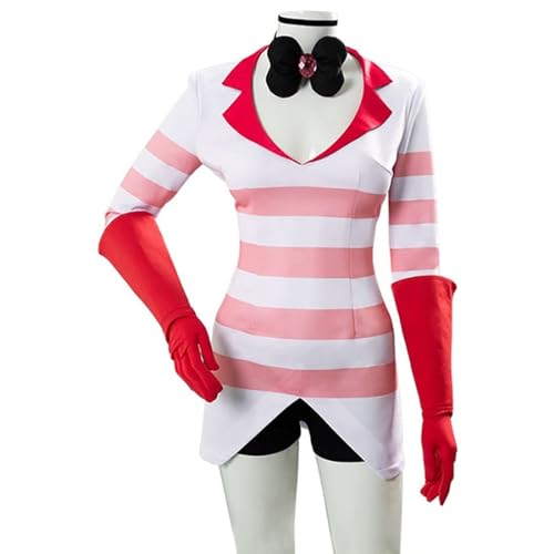 Wulachaka Hazbin Hotel Cosplay Kostüm Alastor/Blitzo/Angel Dust/Charlie Morningstar Cosplay Uniform Set Halloween Maskerade Cosplay Kleider (D, L) von Wulachaka