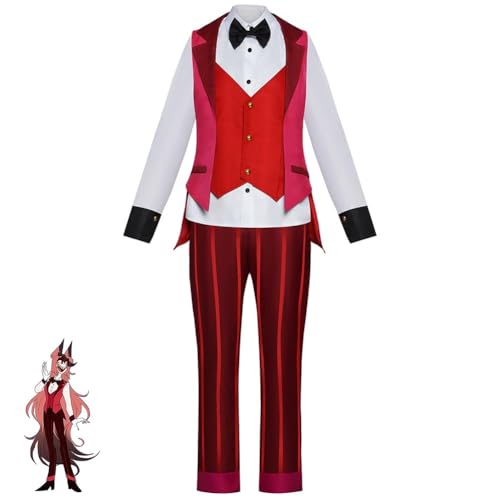 Wulachaka Hazbin Hotel Cosplay Kostüm Charlie Morningstar/Vox Full Set Uniform Anime Rollenspiel für Halloween Karneval (B, L) von Wulachaka
