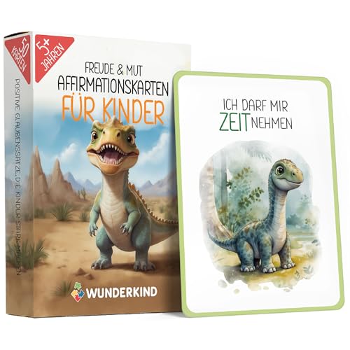 Wunderkind 50 Affirmationskarten Kinder I Pädagogisch wertvoll I Gefühlskarten I Umgang mit Gefühlen Lernen I Achtsamkeitskarten Kinder I Mutmachkarten (Dino Edition ohne Kartenhalter) Wunderkind 50 Affirmationskarten Kinder I Pädagogisch wertvoll I Gefühlskarten I Umgang mit Gefühlen Lernen I Achtsamkeitskarten Kinder I Mutmachkarten (Dino Edition ohne Kartenhalter) von Wunderkind