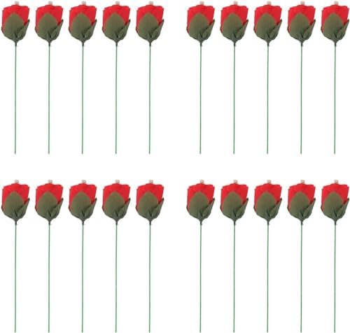 Wusdayer Torch to Rose (20 Stück) Feuer-Zaubertrick, Flamme erscheinende Blume, Rose, Trick-Requisiten, professionelle Zauberer-Requisiten für Freundin, Hochzeitssendungen von Wusdayer