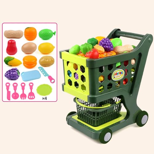 Kindereinkaufswagen Wagen Mit Essen Gemüse, Trolley Spielset Kaufmannsladen, Einkaufswagen Für Kinder Mit Geräumigen Lagerkörben, Tun Rollenspiele Pädagogikspielzeug Kindereinkaufswagen Wagen Mit Essen Gemüse, Trolley Spielset Kaufmannsladen, Einkaufswagen Für Kinder Mit Geräumigen Lagerkörben, Tun Rollenspiele Pädagogikspielzeug von Wusideday