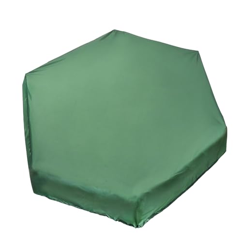 Wuyangcun Sandkastenabdeckung, Oxford-Stoff, sechseckige Form, wasserdicht, staubdicht, grün, für Garten, Hinterhof, Spielplatz (140 x 110 cm) von Wuyangcun