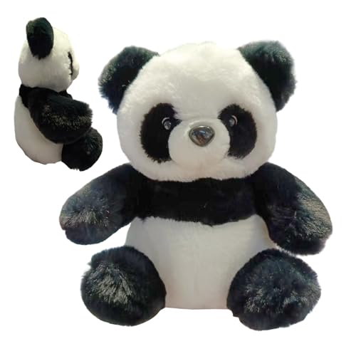 Panda Kuscheltier, 25cm Weich Panda Plüschtier, Gewichteter Pand-a Stofftier Zum Kuscheln, Stress Relief Plüsch Pandabär für Jungens, Mädchen und Erwachsene, Geburtstag, Weihnachten, Partygeschenke von Wuyooprt