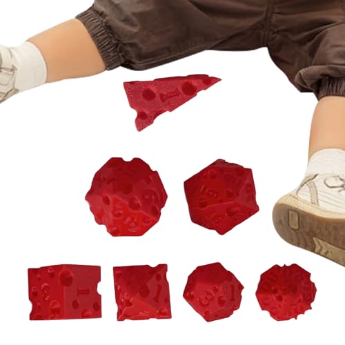 Wuyooprt Brettspiel Würfel | Käse Form Spielwürfel - 7 Stück Nummeriert Realistisches 3D Druck Spielzeug Für Zuhause Reisen Camping Picknick Gruppenaktivitäten Wohnheim von Wuyooprt