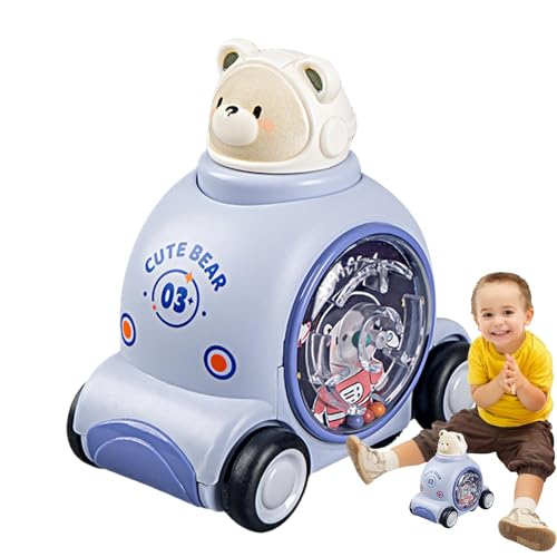 Wuyooprt Drücken und Go Car, Push Car Toy | Cartoon Space Animal Play Fahrzeug Rennwagen,Nettes dringendes Reibungsfahrzeug, pädagogische Feinmotorik -Spielzeug für Weihnachtsgeburtstage Partys von Wuyooprt