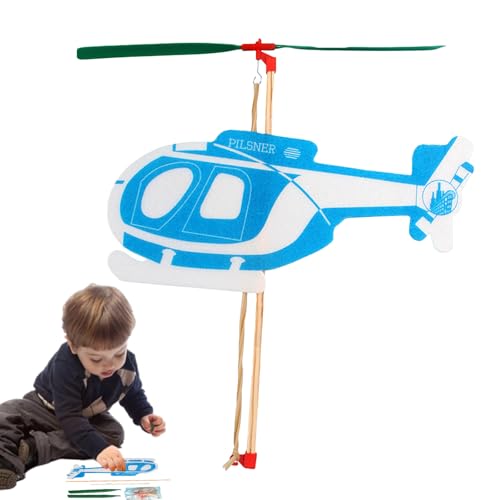 Wuyooprt Flying Helicopter Toy, Kleinkindhubschrauber -Spielzeug | Gummibandflugzeugmodellkit - Flugzeugbaugruppe Playset für Alter 4-12 Anfänger Hobbyisten Sammlerstücke von Wuyooprt