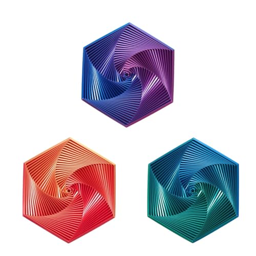 3 Stück Gradient Fractal Fidget Hexagons, 3D Fidget Hexagon Spiral Spielzeug, Fraktale Fidget Sechseck, Stressabbau Spielzeug, Zum Stressabbau Für Erwachsene Und Kinder ( 14 cm ) von Wuzdy