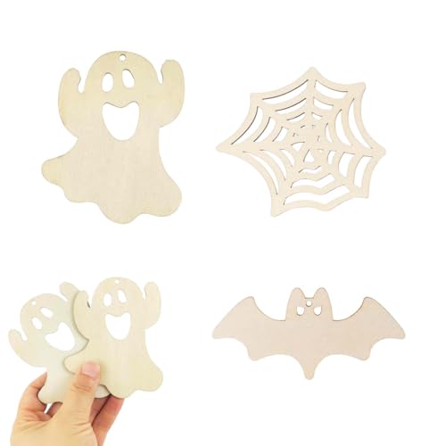 30 Stück Holz Fledermaus Ausschnitte, Halloween Holz Ausschnitte, Tafelaufsätze Verzierungen Anhänger, Geeignet Für Halloween-Kinder, Familien, Klassenzimmer Und Partydekorationen Handgefertigt von Wuzdy