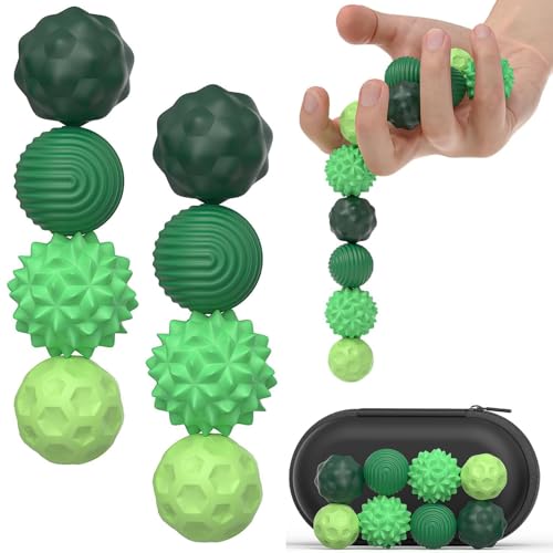 8PCS Magnetkugeln, Fidget Toys Erwachsene, Anti Stress Bälle, Magnetische Kugeln, Akupressur Ball, Stressbälle Magnete Spielzeug mit Silikonhülle, Sensorik Spielzeug, für Erwachsene und Kinder, Grün von Wuzdy
