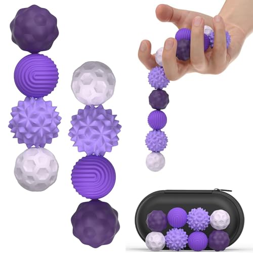 8PCS Magnetkugeln, Fidget Toys Erwachsene, Anti Stress Bälle, Magnetische Kugeln, Akupressur Ball, Stressbälle Magnete Spielzeug mit Silikonhülle, Sensorik Spielzeug, für Erwachsene und Kinder, Lila von Wuzdy