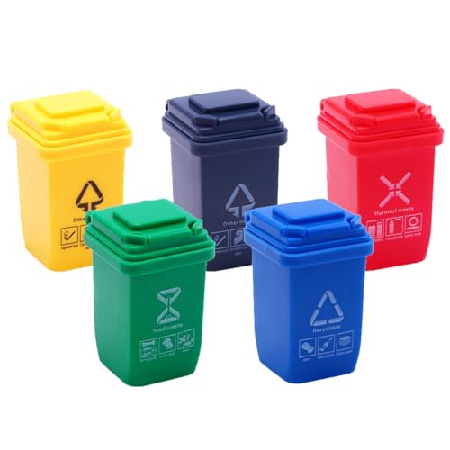 Wuzdy Miniatur-Mülleimer Modell 5Er-Pack Mini Sortieren Mülltonnen Kinderspielzeug Spielzeug-Mülltonnen Müllwagen Spielzeug Bruder Mülltonnen Müllwagen-Mülleimer Bruder Zubehör Schreibtisch Wuzdy Miniatur-Mülleimer Modell 5Er-Pack Mini Sortieren Mülltonnen Kinderspielzeug Spielzeug-Mülltonnen Müllwagen Spielzeug Bruder Mülltonnen Müllwagen-Mülleimer Bruder Zubehör Schreibtisch von Wuzdy