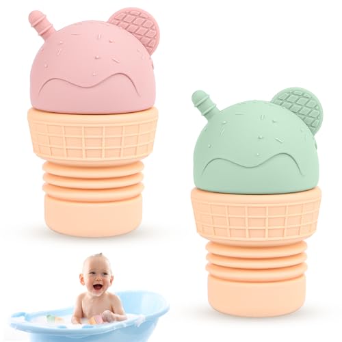 2 Stück Badewannenspielzeug Wasserspielzeug Baby Spielzeug Badewanne, Spielzeug Baby Badewanne Spielzeug Baby Wasserspielzeug, Wasserspielzeug Silikon Badewannenspielzeug Spritztiere Kinder von Wvu & Wvo