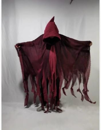 Halloween Umhang Schwarz Vampir Kostüm Mittelalter Umhang mit Kapuze Lange Cape Mantel Halloween Kostüm Damen Gruselig Geist Cape Outfit Herren Karneval Halloween Weihnachten Kostüme für Erwachsene von Wvu & Wvo