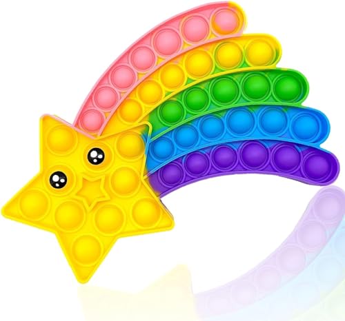 Popit Zappelphilipp Stern Regenbogen Spielzeug Anti Stress Spielzeug für Kinder und Erwachsene Sensorik Bubble Fidget Toy Geeignet für Menschen mit Autismus, ADHS und Angststörungen von Wvu & Wvo