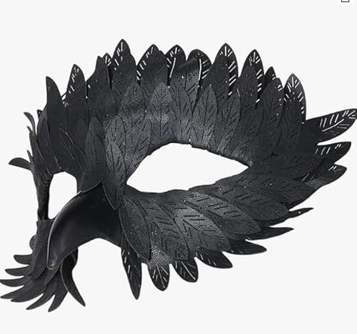 Wvu & Wvo Elegante Vogelmaske Halbgesichtsmaske für Karneval Federdesign, Plastikmasken mit falschen Federschnäbeln für Faschingsfeiern Perfekt für Maskenbälle Fasching Kostümpartys und Shows von Wvu & Wvo
