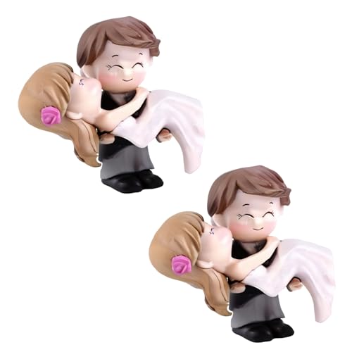 Romantische Hochzeitspaar-Figuren, Kuchendekoration, Brautpaar für Hochzeitsdekorationen, Jubiläen, Partygeschenke, PVC-Statuen, 2 Stück von Wwyan