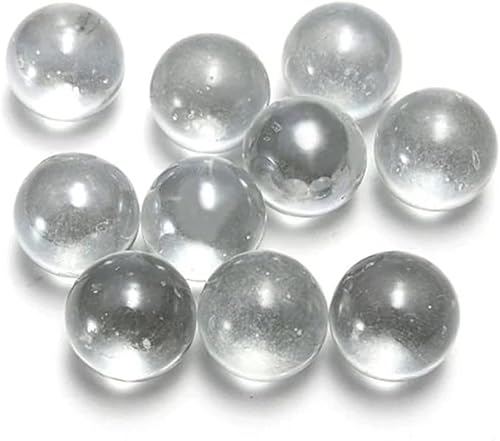 Wwyan 20 Stück 10 mm klare Glasmurmeln, massive Marmorperlen, Murmel-Spiele, springende Kugel, Flipper-Maschine für Vasen, Aquarien, Heimdekoration, Würfel und Marmorspiele, Sport und Outdoor-Spiele von Wwyan