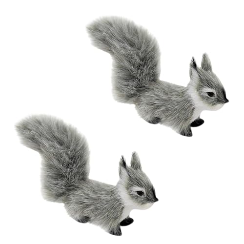 Wwyan Mini-Eichhörnchen, Plüsch, 30 cm, Grau, 2 Stück von Wwyan