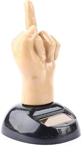 Wwyan Solarbetriebener Mittelfinger, solarbetriebenes Mittelfinger-Schüttelspielzeug Auto Armaturenbrett Tanzende Figur Spielzeug Braun Kreative Auto Wackelköpfe Dekorative Ornament für Auto Büro von Wwyan
