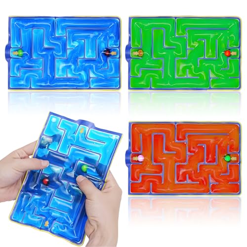3 Stück Sensorik Spielzeug Labyrinth Spiel Anti-Stress Autismus Spielzeug Fidget Toys Gadgets für Autisten ADHD, Geeignet für Die Entspannung zu Hause, Büro Auto von Wxgoqrcn