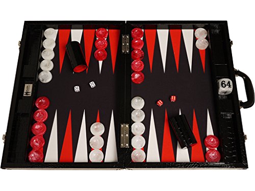 Wycliffe Brothers Backgammon – Schwarzes Kroko mit schwarzer Spielfläche – Gen III für Erwachsene ab 14 Jahren für 2 Spieler Wycliffe Brothers Backgammon – Schwarzes Kroko mit schwarzer Spielfläche – Gen III für Erwachsene ab 14 Jahren für 2 Spieler von Wycliffe Brothers