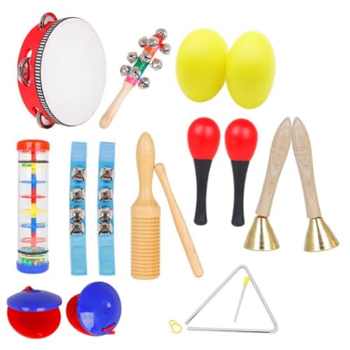 Wyerewel Orff Percussion-Instrumenten-Set für Schüler, Kinder, Kindergarten, Früherziehung, Musikunterricht, Percussion, 10 Stück von Wyerewel