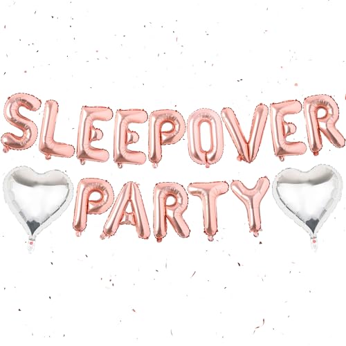 Sleepover Partyzubehör für Mädchen – 16 Stück Silber Herz Folienballon Rose Gold Sleepover Party Kit Brief Ballons Banner Set für Schlummermädchen Nacht Spa Thema Party Dekorationen Sleepover Partyzubehör für Mädchen – 16 Stück Silber Herz Folienballon Rose Gold Sleepover Party Kit Brief Ballons Banner Set für Schlummermädchen Nacht Spa Thema Party Dekorationen von Wylario