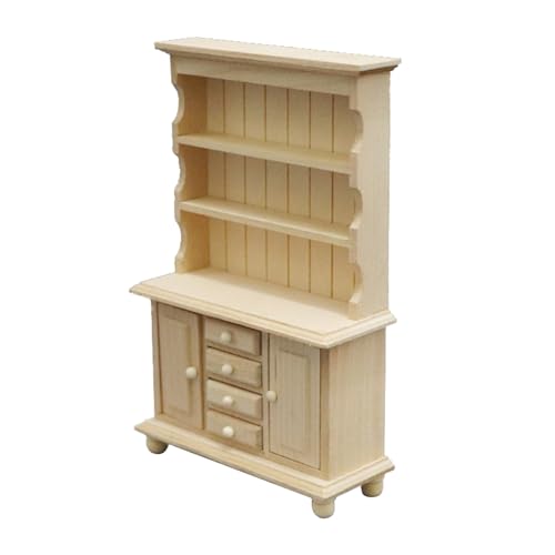 Multipurpose Robuste Holzpuppenhäuser Zubehör 1 12 Skala Miniatur DREI Schichten Bücherregal Für Kinderspielzeiten von Wynrzyj
