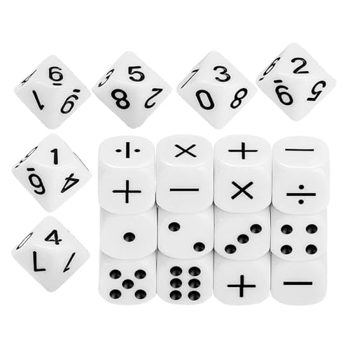 Wynrzyj 18pcs 16mm Weißes Acryl Rechtwinkelte Dices Game Requen von Wynrzyj