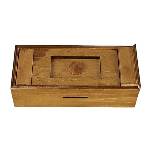 Wynrzyj 7.09x3.15x1.88in Puzzle Handbemalte Ohrringe Container Sammlerholz Geldbox Mit Geheimen Abteilen von Wynrzyj