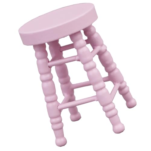 Wynrzyj Puppenhaus Zakka Stuhl Modell Realistische Puppenhäuser Rund Top Stuhl Realistische Spielhocker Realistisch 1:12 Modell Spielzeug von Wynrzyj