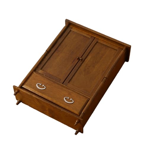 Wynrzyj Realistischer Miniaturschrank Mit 1/12 Skala Für Puppenhäuser Mit Offenbarer Doppeltür Und Schuppenhäusern Retro Dekoration von Wynrzyj