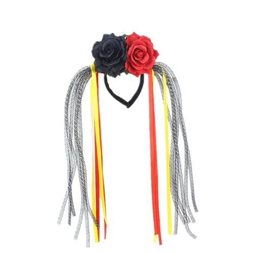 Wynrzyj Skeleton Headwear Mit Rosen Mode Haarstücke Ornament Für Halloween Enthusiasten Und Partybesucher Multi Color Skull Stirnband von Wynrzyj
