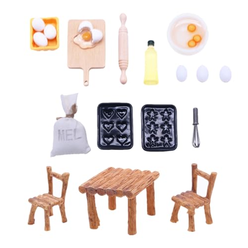 Wynrzyj Tischstühle Spielzeugfigur Model Realistische Backeiger Set Dollhouses Tun DASS Mädchen Geschenkdekorationen Tun Tun Spielset Für Spielset von Wynrzyj
