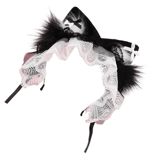 Wynrzyj Verstellbare Pelzige Katzen Ohrhaarband Mit Bowknot Fashion Hair Accessoires Stirnband Für Anime Themenpartys Täglich Verwendung von Wynrzyj