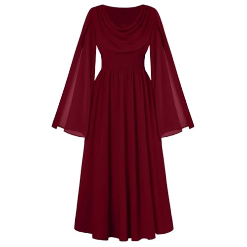 Wyongtao Gothic Kleid Damen Halloween Kostüm Damen Renaissance Kostümkleid Steampunk Kostüm Mittelalter Midirock Viktorianisches Gothic Kleider Halloween Vintage Einfarbiges Tunika Kleid Wyongtao Gothic Kleid Damen Halloween Kostüm Damen Renaissance Kostümkleid Steampunk Kostüm Mittelalter Midirock Viktorianisches Gothic Kleider Halloween Vintage Einfarbiges Tunika Kleid von Wyongtao