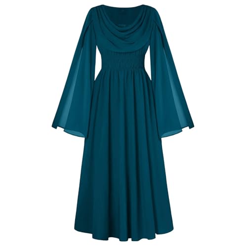 Wyongtao Gothic Kleid Damen Halloween Kostüm Damen Renaissance Kostümkleid Steampunk Kostüm Mittelalter Midirock Viktorianisches Gothic Kleider Halloween Vintage Einfarbiges Tunika Kleid Wyongtao Gothic Kleid Damen Halloween Kostüm Damen Renaissance Kostümkleid Steampunk Kostüm Mittelalter Midirock Viktorianisches Gothic Kleider Halloween Vintage Einfarbiges Tunika Kleid von Wyongtao