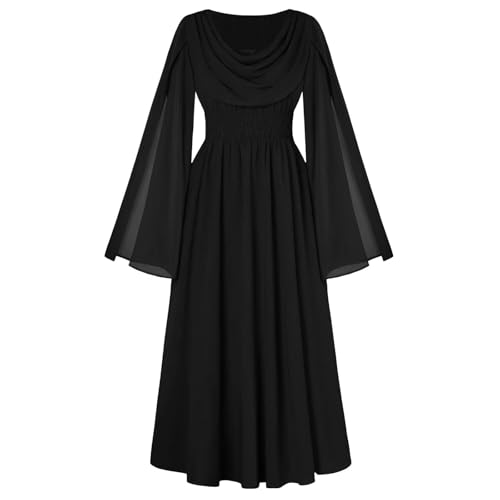 Wyongtao Gothic Kleid Damen Halloween Kostüm Damen Renaissance Kostümkleid Steampunk Kostüm Mittelalter Midirock Viktorianisches Gothic Kleider Halloween Vintage Einfarbiges Tunika Kleid Wyongtao Gothic Kleid Damen Halloween Kostüm Damen Renaissance Kostümkleid Steampunk Kostüm Mittelalter Midirock Viktorianisches Gothic Kleider Halloween Vintage Einfarbiges Tunika Kleid von Wyongtao